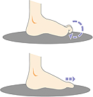 Fot som kniper med tårna